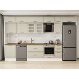 Alvinka 390X240 cm Klasik Mebran Mutfak Dolabı MB-E90S60S40-3 Kumtaşı - Mdf - Kum Beji