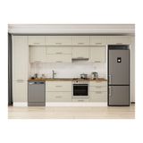 Alvinka 390X240 Cm Klasik Mebran Mutfak Dolabı, Mbb E80B50S60 1 Mebran Kumtaşı Mdf