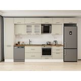 Alvinka 390X240 cm Klasik Mebran Mutfak Dolabı MBB-E80B50S60-3 Kumtaşı - Mdf - Kum Beji