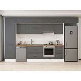 Alvinka 390X240 cm Klasik Mebran Mutfak Dolabı MBB-E80B60S50-1 Antrasit - Suntalam
