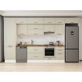 Alvinka 390X240 cm Klasik Mebran Mutfak Dolabı MBB-E80B60S50-1 Kumtaşı - Mdf - Kum Beji