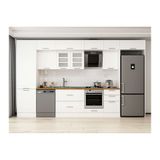 Alvinka 390X240 Cm Klasik Mebran Mutfak Dolabı, Mbb E80B60S50 3 Mebran Beyaz Suntalam