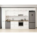 Alvinka 390X240 cm Klasik Mebran Mutfak Dolabı MBB-E90B40S60-1 Beyaz - Suntalam
