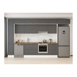 Alvinka 390X240 Cm Klasik Mebran Mutfak Dolabı, Mbb E90B40S60 1 Mebran Antrasit Mdf
