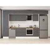Alvinka 390X240 cm Klasik Mebran Mutfak Dolabı MBB-E90B50S50-2 Antrasit - Suntalam
