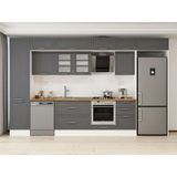 Alvinka 390X240 cm Klasik Mebran Mutfak Dolabı MBB-E90B50S50-3 Antrasit - Suntalam