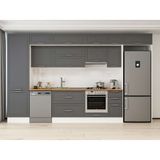 Alvinka 390X240 cm Klasik Mebran Mutfak Dolabı MBB-E90B60S40-1 Antrasit - Mdf