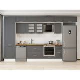 Alvinka 390X240 cm Klasik Mebran Mutfak Dolabı MBB-E90B60S40-3 Antrasit - Suntalam