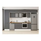 Alvinka 390X240 Cm Klasik Mebran Mutfak Dolabı, Mbb E90B60S40 3 Mebran Antrasit Suntalam
