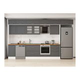 Alvinka 395X240 Cm Klasik Mebran Mutfak Dolabı, Mb E90S45S60 3 Mebran Antrasit Mdf