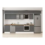Alvinka 395X240 Cm Klasik Mebran Mutfak Dolabı, Mb E90S60S45 3 Mebran Antrasit Mdf