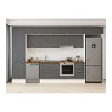 Alvinka 395X240 Cm Klasik Mebran Mutfak Dolabı, Mbb E90B60S45 1 Mebran Antrasit Mdf