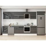 Alvinka 400X222 cm High Gloss Mutfak Dolabı MB-E90S50S60-2 Antrasit - Suntalam