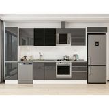 Alvinka 400X222 cm High Gloss Mutfak Dolabı MBB-E90B50S60-3 Antrasit - Suntalam