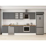 Alvinka 400X222 cm Klasik Mebran Mutfak Dolabı MB-E80S60S60-3 Antrasit - Suntalam