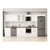 Alvinka 400X222 Cm Klasik Mebran Mutfak Dolabı, Mb E80S60S60 3 Mebran Beyaz Mdf