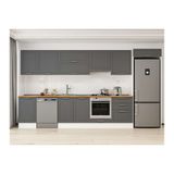 Alvinka 400X222 Cm Klasik Mebran Mutfak Dolabı, Mb E90S50S60 1 Mebran Antrasit Suntalam