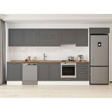 Alvinka 400X222 cm Klasik Mebran Mutfak Dolabı MB-E90S60S50-1 Antrasit - Suntalam