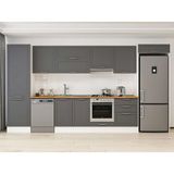 Alvinka 400X222 cm Klasik Mebran Mutfak Dolabı MBB-E80B60S60-1 Antrasit - Suntalam