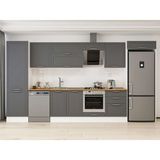 Alvinka 400X222 cm Klasik Mebran Mutfak Dolabı MBB-E80B60S60-2 Antrasit - Suntalam