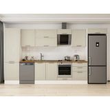 Alvinka 400X222 cm Klasik Mebran Mutfak Dolabı MBB-E80B60S60-2 Kumtaşı - Mdf - Kum Beji