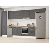 Alvinka 400X222 cm Klasik Mebran Mutfak Dolabı MBB-E90B50S60-1 Antrasit - Suntalam