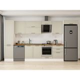 Alvinka 400X222 cm Klasik Mebran Mutfak Dolabı MBB-E90B50S60-2 Kumtaşı - Suntalam - Kum Beji