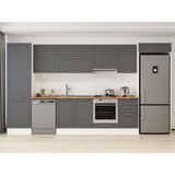 Alvinka 400X222 cm Klasik Mebran Mutfak Dolabı MBB-E90B60S50-1 Antrasit - Suntalam
