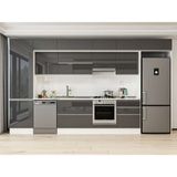 Alvinka 400X240 cm High Gloss Mutfak Dolabı MBB-E80B60S60-1 Antrasit - Suntalam