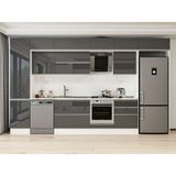 Alvinka 400X240 cm High Gloss Mutfak Dolabı MBB-E90B50S60-2 Antrasit - Suntalam