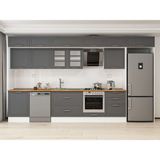 Alvinka 400X240 cm Klasik Mebran Mutfak Dolabı MB-E80S60S60-3 Antrasit - Mdf