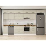Alvinka 400X240 cm Klasik Mebran Mutfak Dolabı MB-E90S50S60-1 Kumtaşı - Suntalam - Kum Beji