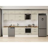 Alvinka 400X240 cm Klasik Mebran Mutfak Dolabı MB-E90S50S60-2 Kumtaşı - Suntalam - Kum Beji