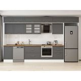Alvinka 400X240 cm Klasik Mebran Mutfak Dolabı MB-E90S50S60-3 Antrasit - Mdf