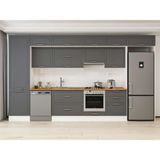 Alvinka 400X240 cm Klasik Mebran Mutfak Dolabı MBB-E80B60S60-1 Antrasit - Mdf
