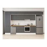Alvinka 400X240 Cm Klasik Mebran Mutfak Dolabı, Mbb E80B60S60 1 Mebran Antrasit Mdf