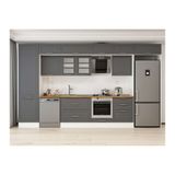 Alvinka 400X240 Cm Klasik Mebran Mutfak Dolabı, Mbb E80B60S60 3 Mebran Antrasit Mdf