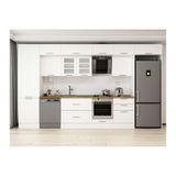 Alvinka 400X240 Cm Klasik Mebran Mutfak Dolabı, Mbb E80B60S60 3 Mebran Beyaz Mdf