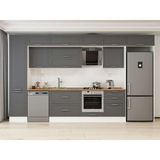 Alvinka 400X240 cm Klasik Mebran Mutfak Dolabı MBB-E90B50S60-2 Antrasit - Mdf