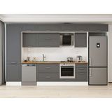Alvinka 400X240 cm Klasik Mebran Mutfak Dolabı MBB-E90B60S50-2 Antrasit - Mdf