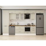 Alvinka 400X240 cm Klasik Mebran Mutfak Dolabı MBB-E90B60S50-3 Kumtaşı - Mdf - Kum Beji