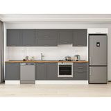 Alvinka 410X222 cm Klasik Mebran Mutfak Dolabı MB-E90S60S60-1 Antrasit - Mdf