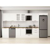 Alvinka 410X222 cm Klasik Mebran Mutfak Dolabı MB-E90S60S60-3 Beyaz - Mdf