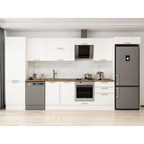 Alvinka 410X222 cm Klasik Mebran Mutfak Dolabı MBB-E90B60S60-2 Beyaz - Mdf