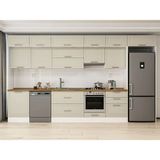 Alvinka 410X240 cm Klasik Mebran Mutfak Dolabı MB-E90S60S60-1 Kumtaşı - Mdf - Kum Beji