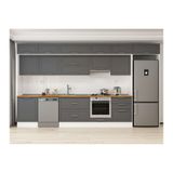 Alvinka 410X240 Cm Klasik Mebran Mutfak Dolabı, Mb E90S60S60 1 Mebran Antrasit Mdf