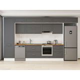 Alvinka 410X240 cm Klasik Mebran Mutfak Dolabı MBB-E90B60S60-2 Antrasit - Mdf