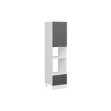 Alvinka Mutfak Modül 60 H240 Cm Boy Ankastre Dolabı, Antrasit Mdf