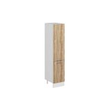 Alvinka Mutfak Modül Duz 45 H210 Cm Boy Dolabı, Beyaz Dore Mdf
