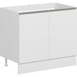 Alvinka Mutfak Modül Hg_j Alt 2k 100CM Evye Dolap Beyaz Beyaz Mdf - Gövde:Mdf